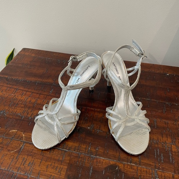 Antonio Melani‎ Strapy Sliver Heels Size 6.5 - Picture 3 of 13